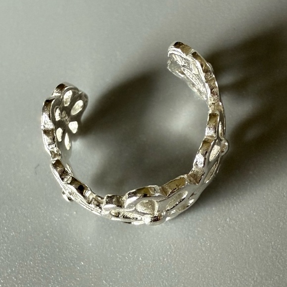 Sterling Silver Flower Cuff Earring - Picture 10 of 10